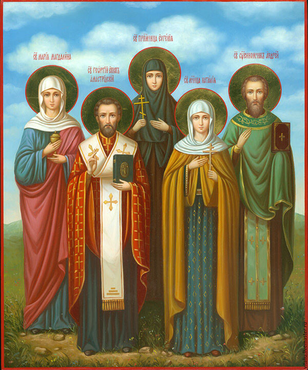 Святые 4 слушать. Невинская семейная икона. Семейная икона четыре святых. Семейная икона много святых.